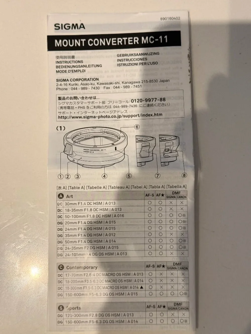 Sigma 24-70mm f/2.8 Art Canon EF Lens + MC-11 Sony E Adapter